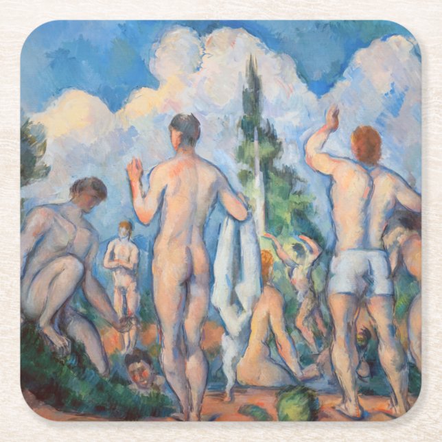 Paul Cezanne - Bathers Underlägg Papper Kvadrat (Framsidan)