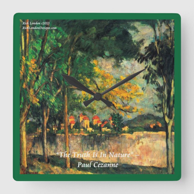 Paul Cezanne Berömd Painting & Quote Wall Clock Fyrkantig Klocka (Framsida)