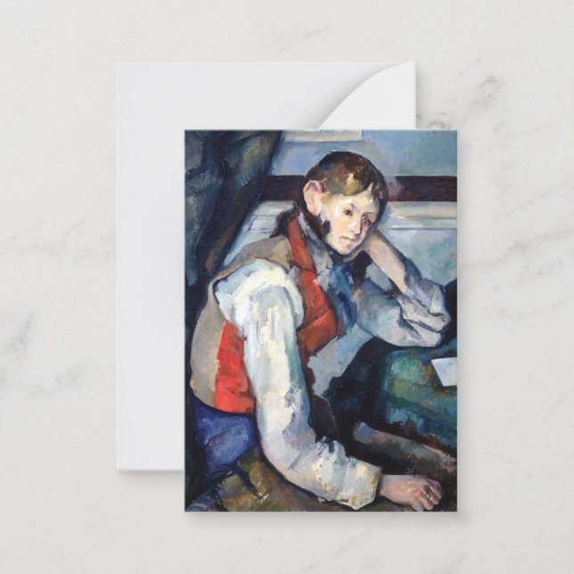 Paul Cezanne - Boy i Red Vest Anteckningskort (Framsida)