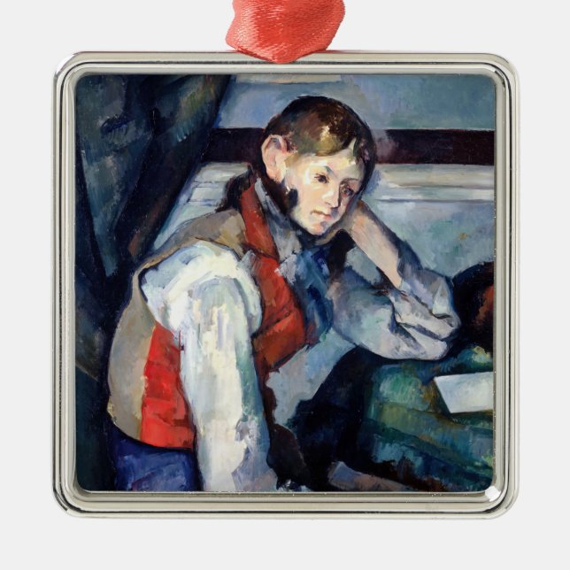 Paul Cezanne - Boy i Red Vest Julgransprydnad Metall (Framsidan)
