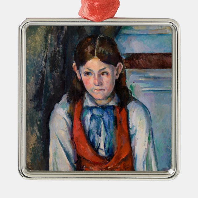 Paul Cezanne - Boy i Red Vest Julgransprydnad Metall (Framsidan)