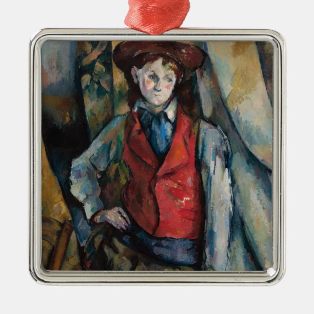 Paul Cezanne - Boy i Red Vest Julgransprydnad Metall (Framsidan)