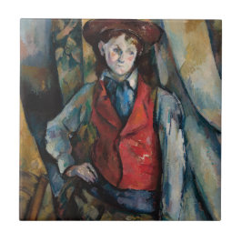 Paul Cezanne - Boy i Red Vest Kakelplatta