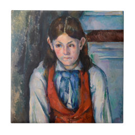 Paul Cezanne - Boy i Red Vest Kakelplatta