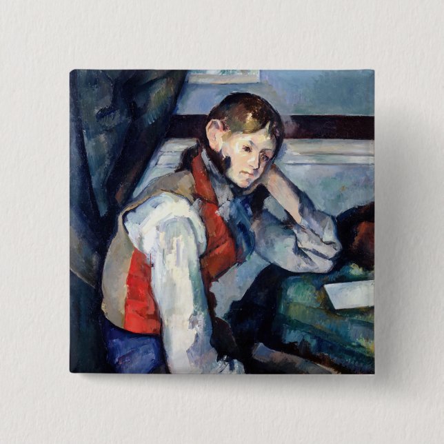 Paul Cezanne - Boy i Red Vest Knapp (Framsida)