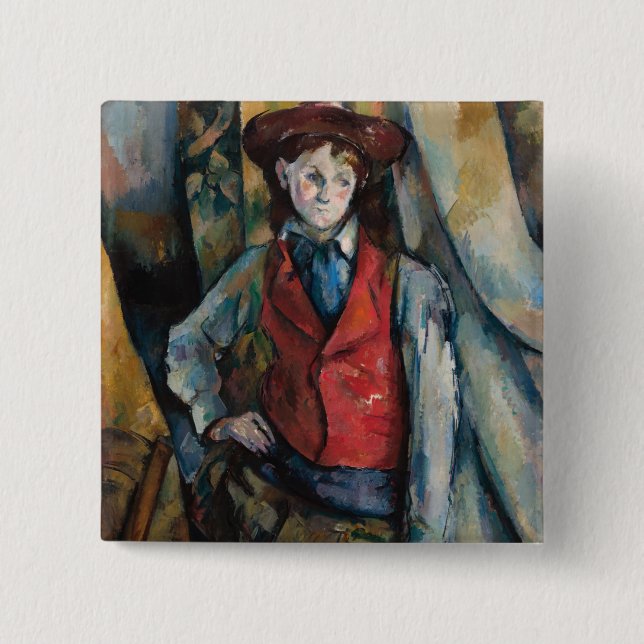 Paul Cezanne - Boy i Red Vest Knapp (Framsida)
