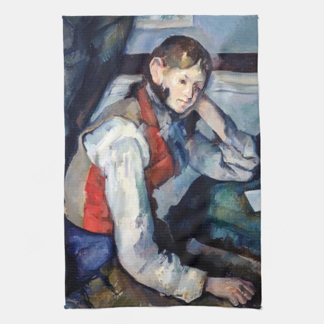 Paul Cezanne - Boy i Red Vest Kökshandduk (Vertikal)
