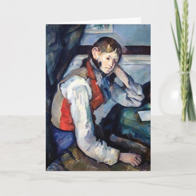 Paul Cezanne - Boy i Red Vest Kort (Framsida)