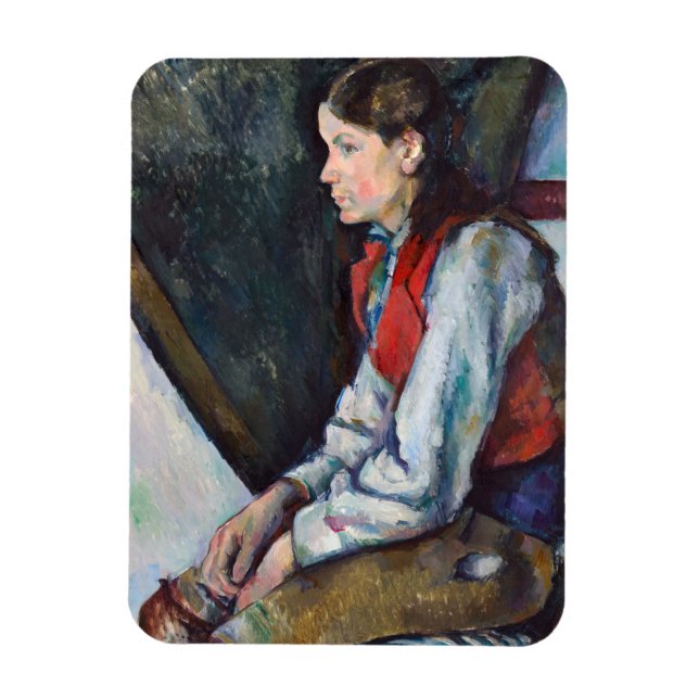 Paul Cezanne - Boy i Red Vest Magnet (Vertikal)