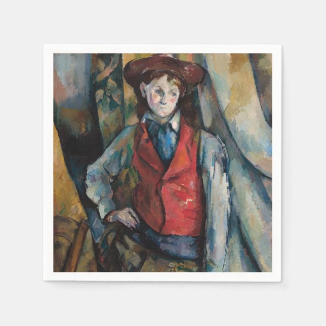 Paul Cezanne - Boy i Red Vest Pappersservett (Framsidan)