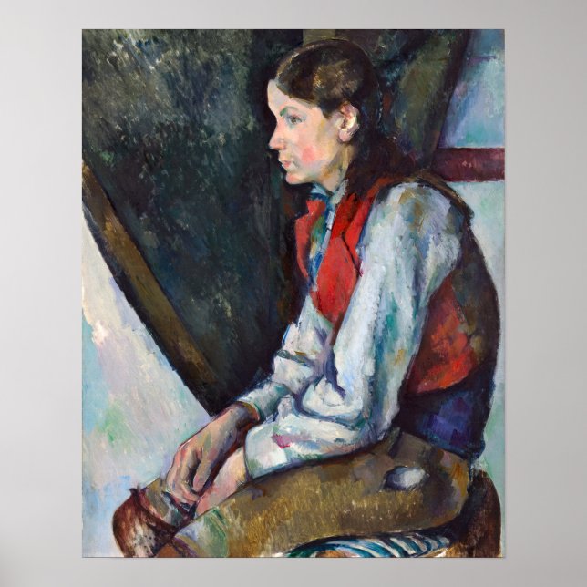 Paul Cezanne - Boy i Red Vest Poster (Framsidan)