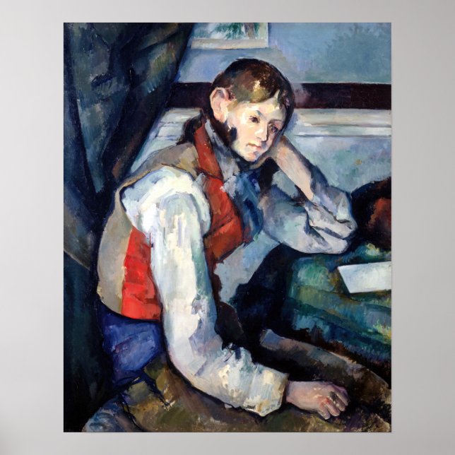 Paul Cezanne - Boy i Red Vest Poster (Framsidan)