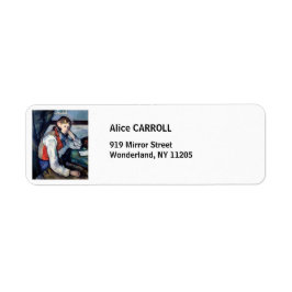 Paul Cezanne - Boy i Red Vest Returadress Etikett