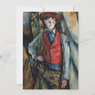 Paul Cezanne - Boy i Red Vest Tack Kort
