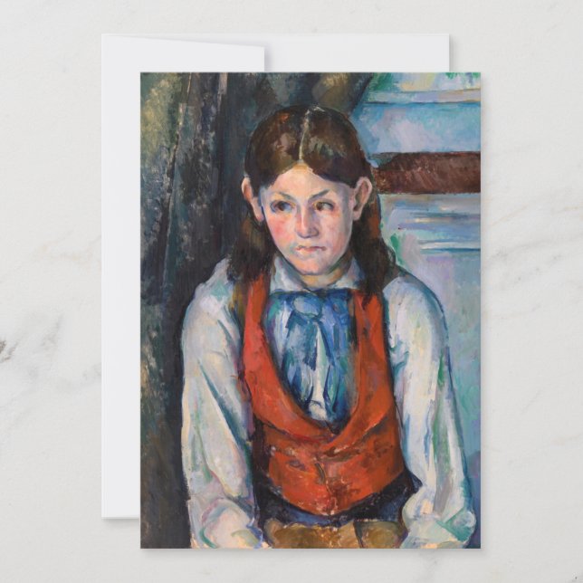 Paul Cezanne - Boy i Red Vest Tack Kort (Framsida)