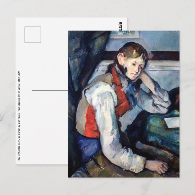 Paul Cezanne - Boy i Red Vest Vykort (Fram/baksida)
