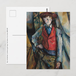 Paul Cezanne - Boy in Red Vest Postcard Vykort