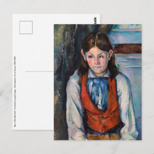 Paul Cezanne - Boy in Red Vest Postcard Vykort