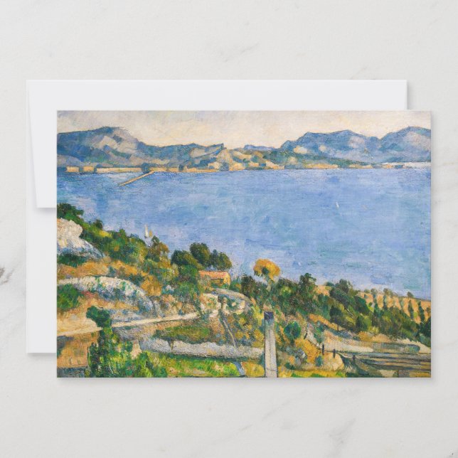 Paul Cezanne - Bukt i Marseille från Estaque Inbjudningar (Framsida)