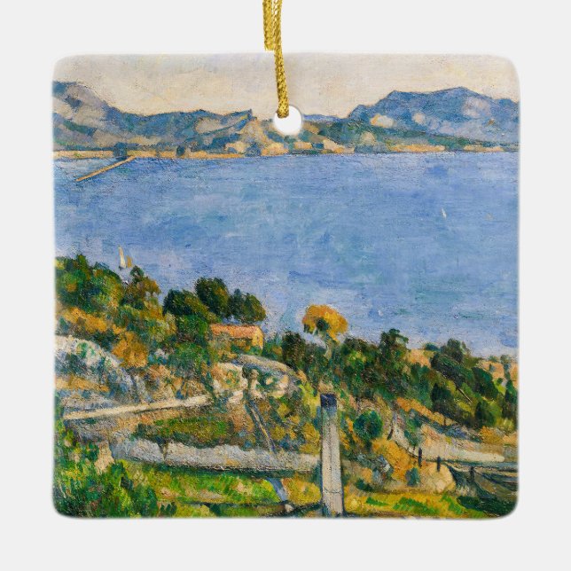 Paul Cezanne - Bukt i Marseille från Estaque Julgransprydnad Keramik (Framsida)