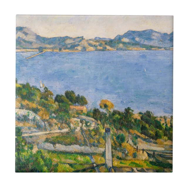 Paul Cezanne - Bukt i Marseille från Estaque Kakelplatta (Framsidan)