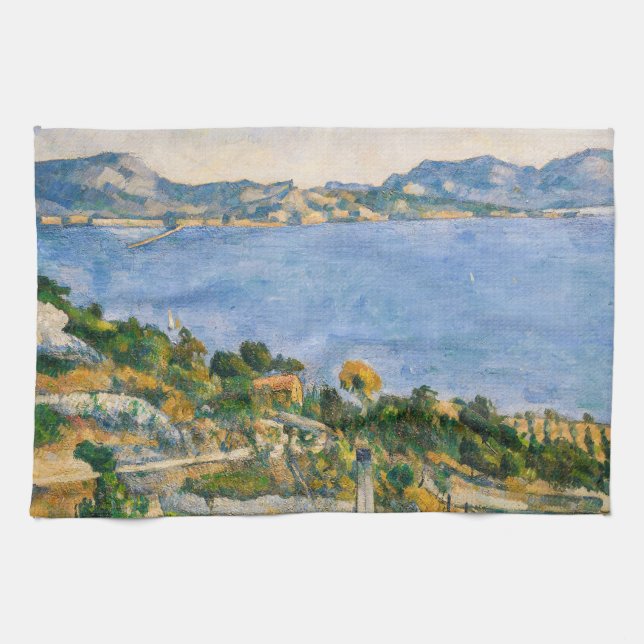 Paul Cezanne - Bukt i Marseille från Estaque Kökshandduk (Horisontell)
