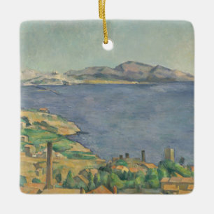 Paul Cezanne   bukten av Marseilles som ses från  Julgransprydnad Keramik