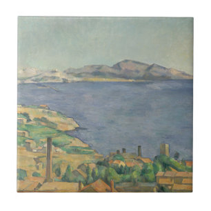 Paul Cezanne   bukten av Marseilles som ses från  Kakelplatta