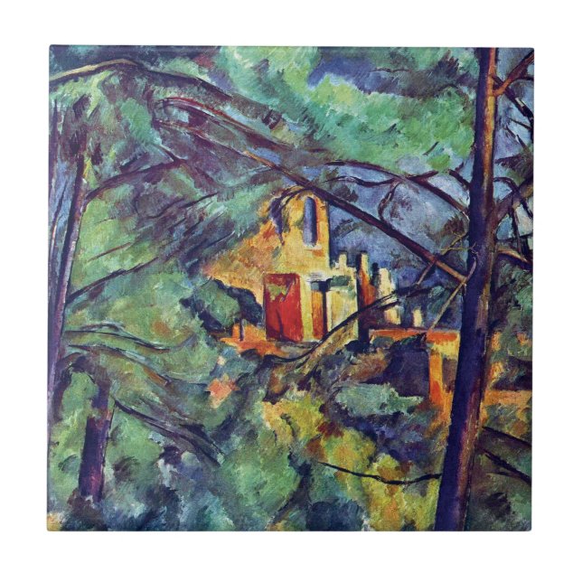 Paul Cezanne - Chateau Noir Det Svarta Herrgården Kakelplatta (Framsidan)