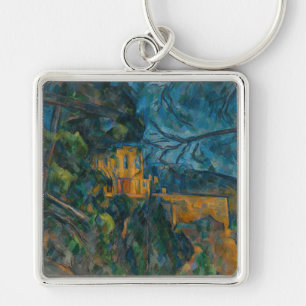 Paul Cezanne - Chateau Noir Fyrkantig Silverfärgad Nyckelring