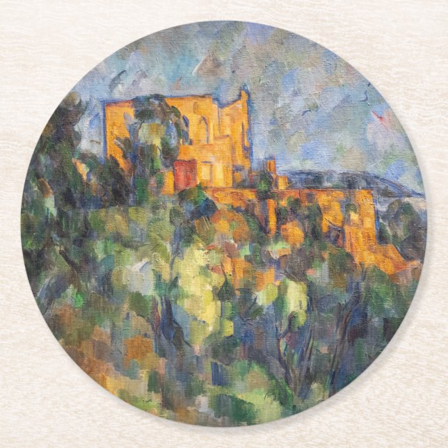 Paul Cezanne - Chateau Noir Underlägg Papper Rund (Framsidan)