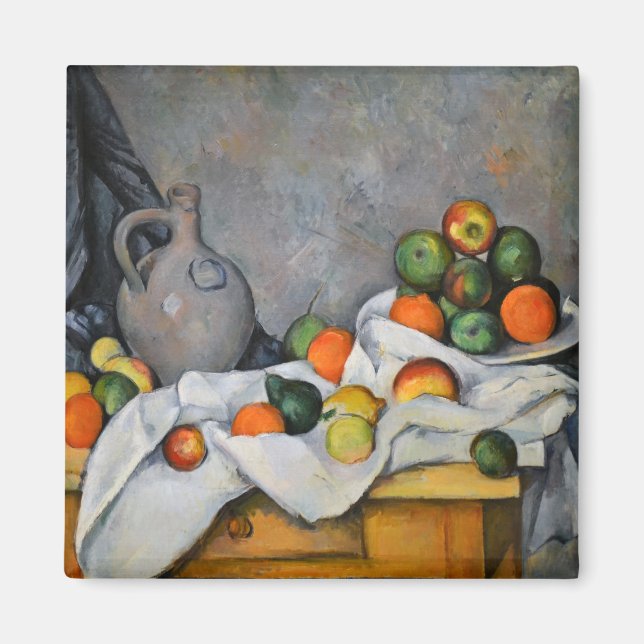 Paul Cezanne - Curtain, Jug and Fruit Bowl Magnet (Framsidan)