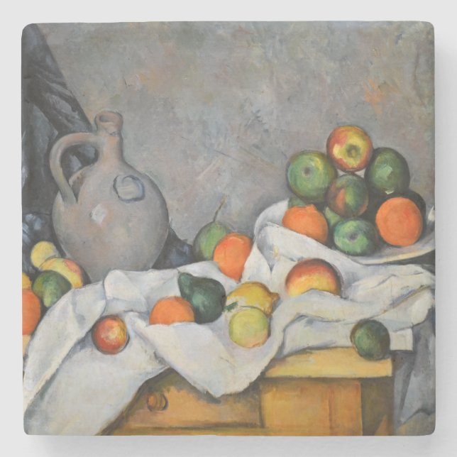Paul Cezanne - Curtain, Jug and Fruit Bowl Stenunderlägg (Framsidan)
