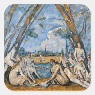 Paul Cezanne - de stora badarna Fyrkantigt Klistermärke