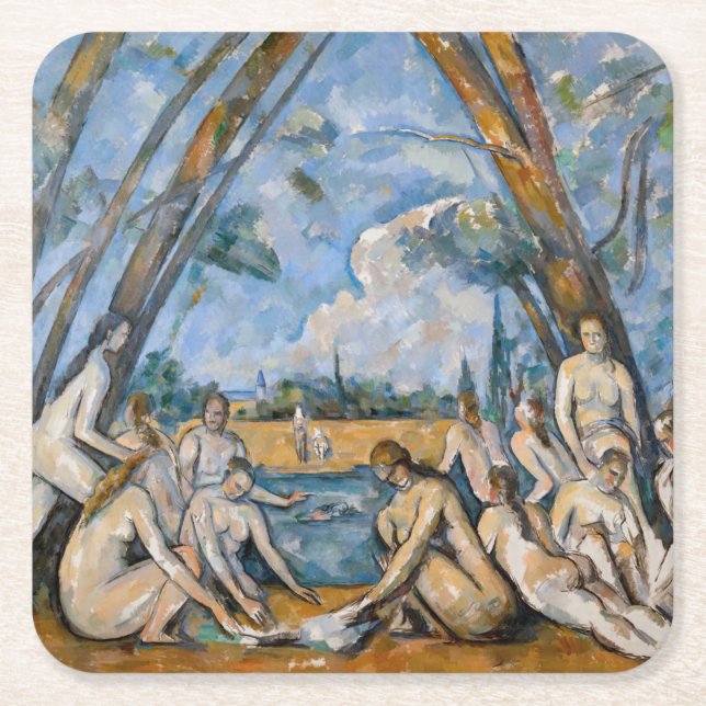 Paul Cezanne - de stora badarna Underlägg Papper Kvadrat (Framsidan)