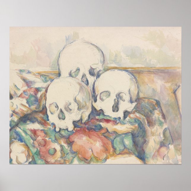 Paul Cezanne - de tre Döskallarna Poster (Framsidan)
