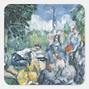 Paul Cezanne Dejeuner sur l'herbe, 1876-77 Fyrkantigt Klistermärke