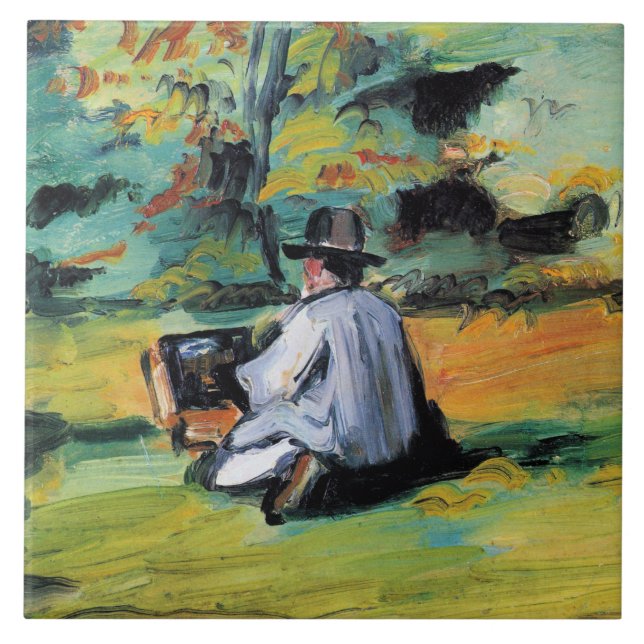 Paul Cezanne - En konstnär på jobbet,  Kakelplatta (Framsidan)