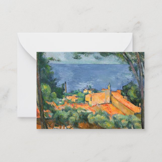 Paul Cezanne - Estaque med Red Tak Anteckningskort (Framsida)