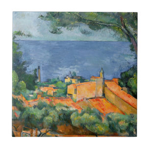Paul Cezanne - Estaque med Red Tak Kakelplatta