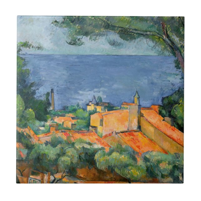 Paul Cezanne - Estaque med Red Tak Kakelplatta (Framsidan)