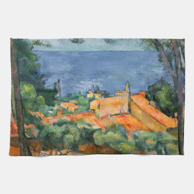 Paul Cezanne - Estaque med Red Tak Kökshandduk (Horisontell)