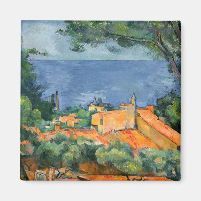 Paul Cezanne - Estaque med Red Tak Magnet (Framsidan)