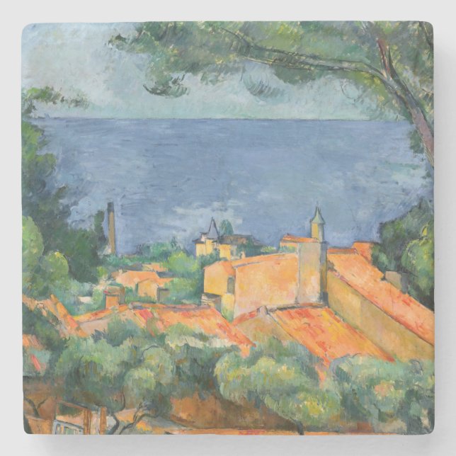 Paul Cezanne - Estaque med Red Tak Stenunderlägg (Framsidan)