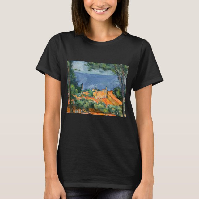 Paul Cezanne - Estaque med Red Tak T Shirt (Framsida)
