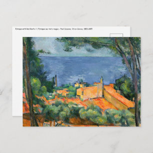Paul Cezanne - Estaque med Red Tak Vykort
