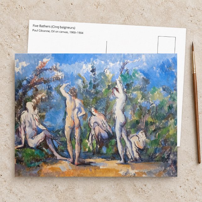 Paul Cezanne - Fem badare Vykort (Skapare uppladdad)