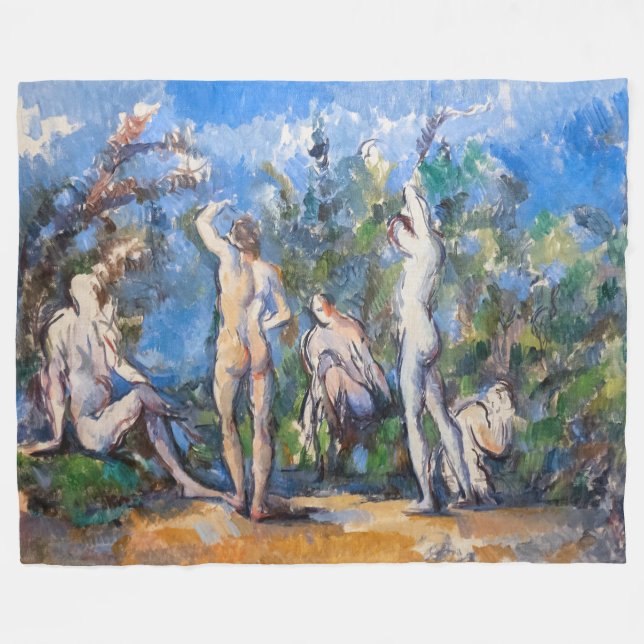 Paul Cezanne - Fem Badvardare Fleecefilt (Framsidan (Horisontell))