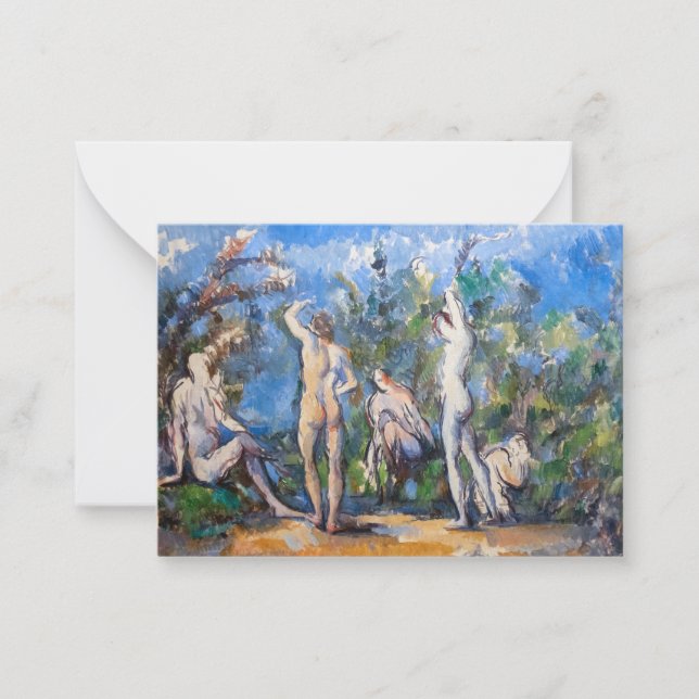 Paul Cezanne - Fem Bathers Anteckningskort (Framsida)