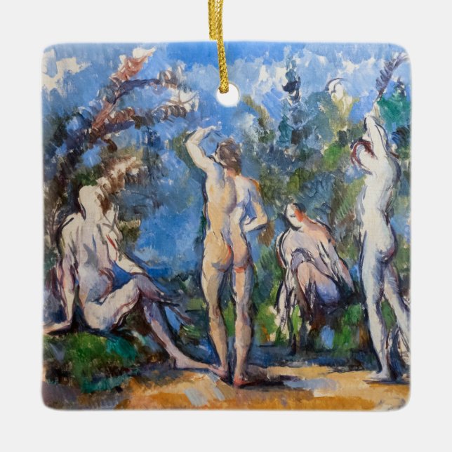 Paul Cezanne - Fem Bathers Julgransprydnad Keramik (Framsida)